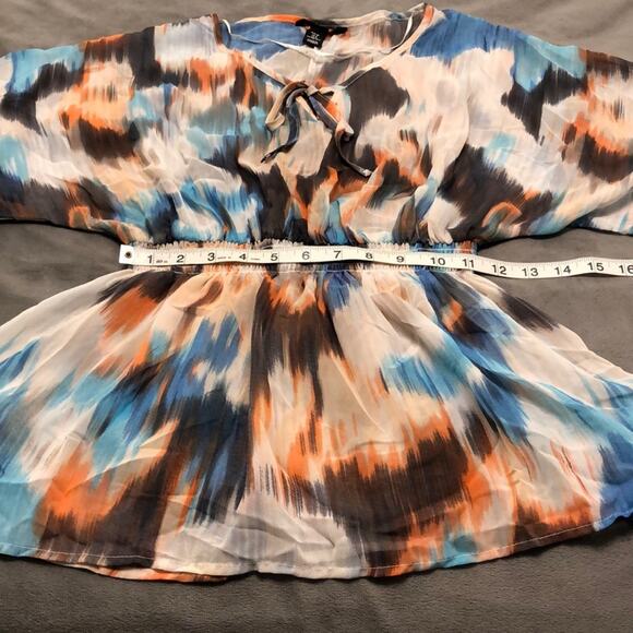 H&M Sheer multicolor Blouse Woman Size 6 - Picture 7 of 8